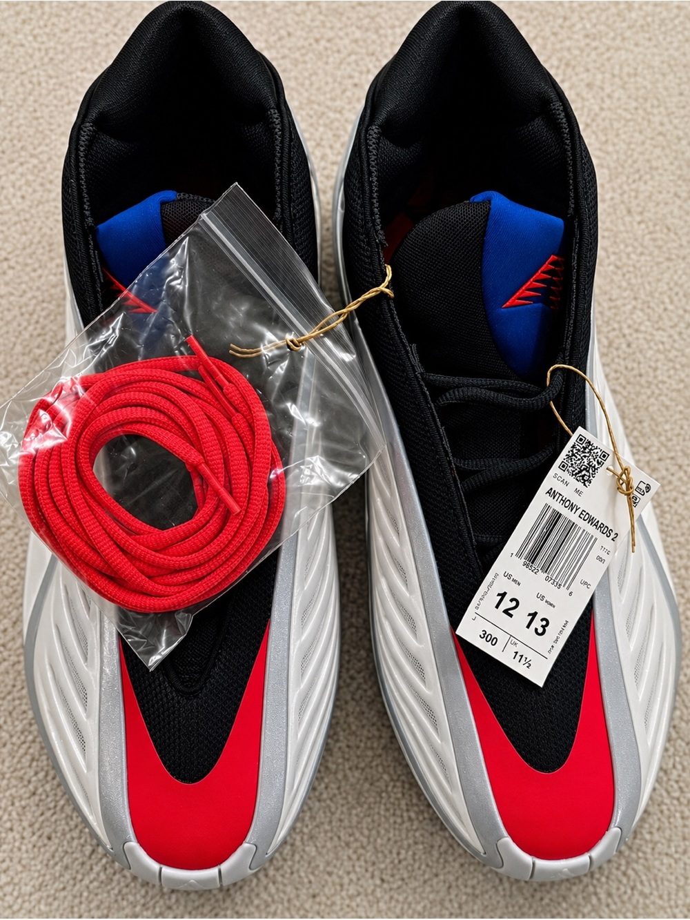 Adidas Anthony Edwards two future/icon— Black/Red/Blue/White